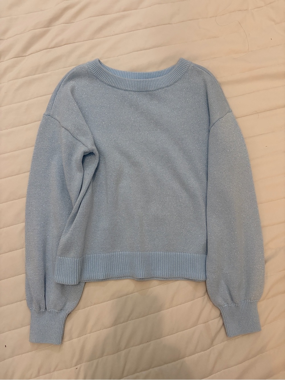 GAP Light Blue Sparkle Crewneck Sweater